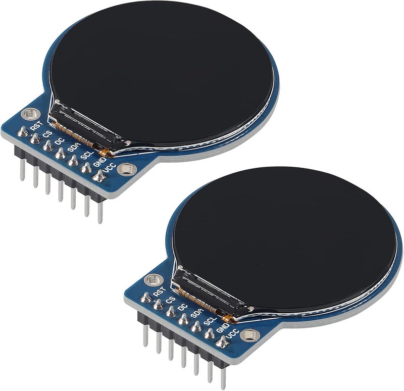 AiTrip 2PCS 1.28 Inch 1.28'' TFT LCD Display Module Round RGB 240 * 240 GC9A01 Driver 4 Wire SPI Interface 240x240 PCB for Arduino/Raspberry Pi/Nano/STM32 - Image 1